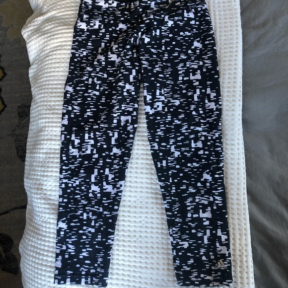 Black & white cropped adidas leggings - Picture 1 of 6